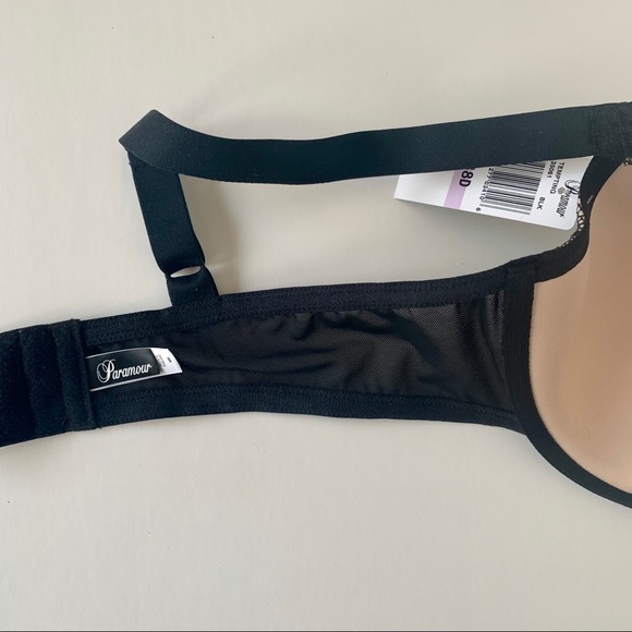 NWT Paramour Tempting Plush Contour Black Lace Bra - Picture 6 of 8